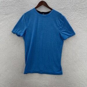 Lululemon Shirt Mens Large Blue Short Sleeve Wicking Gym Athleisure Sports